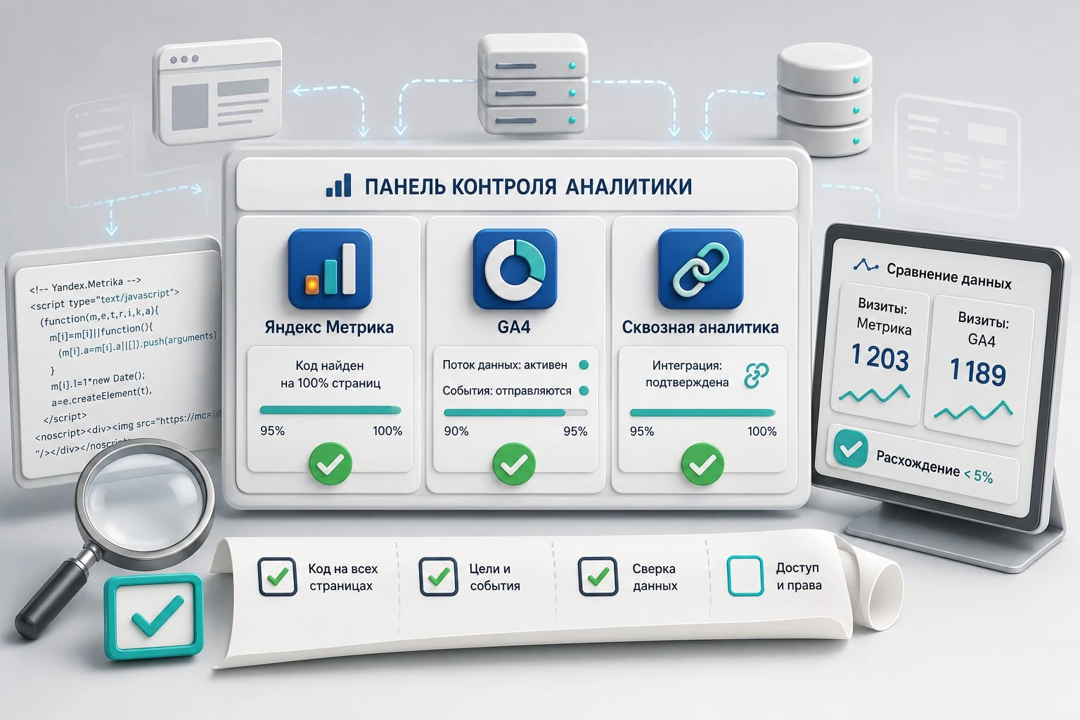 Проверка подключения аналитики
