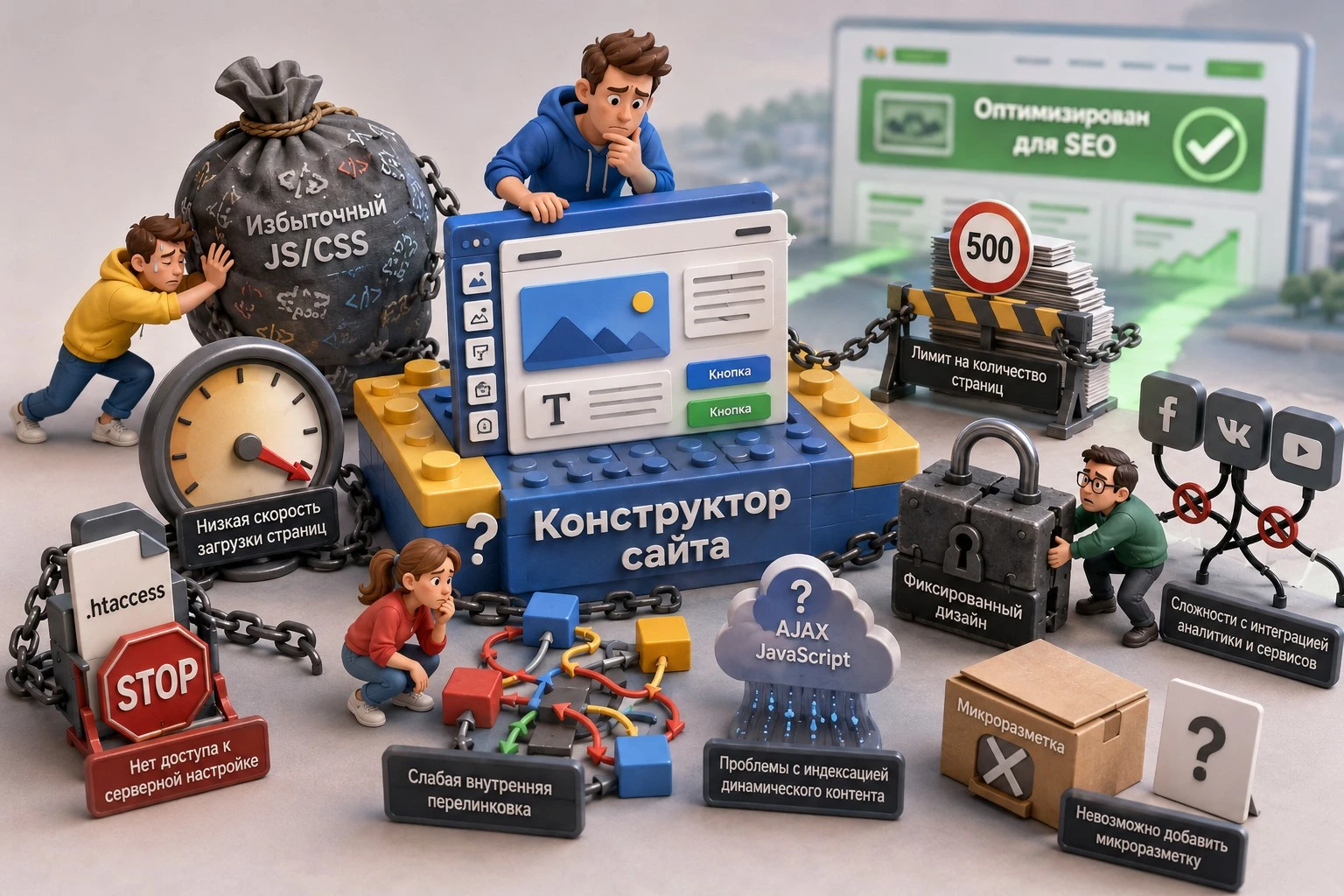 Технические ограничения конструкторов сайтов для SEO