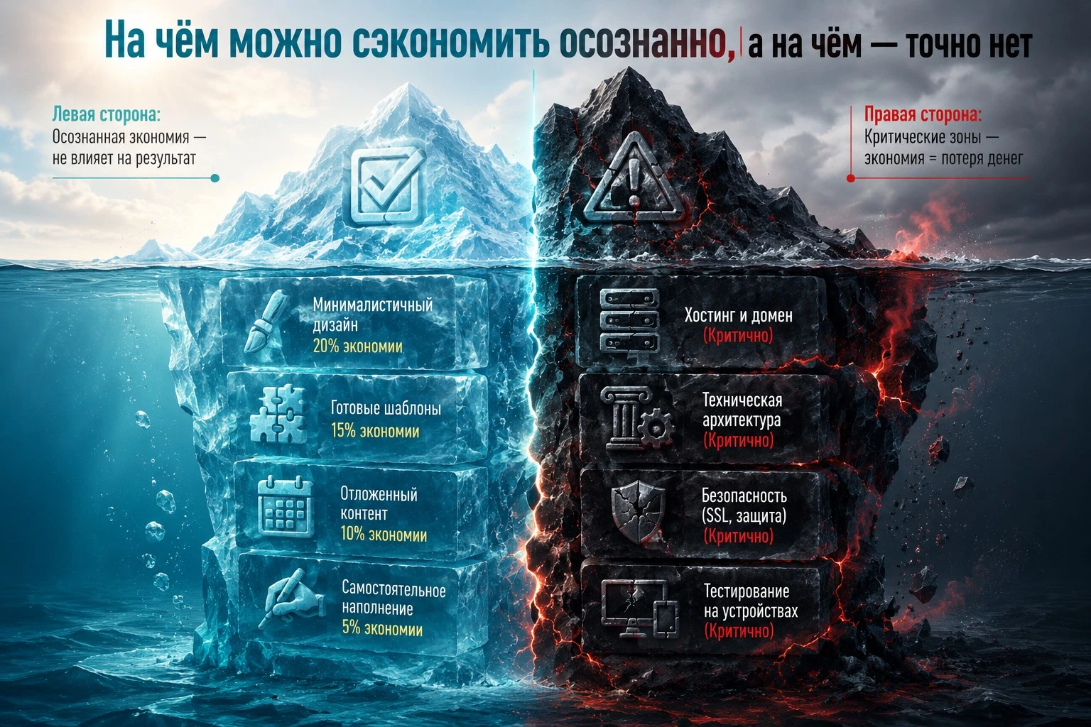 На чём можно сэкономить при создании сайта